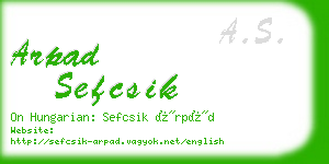 arpad sefcsik business card